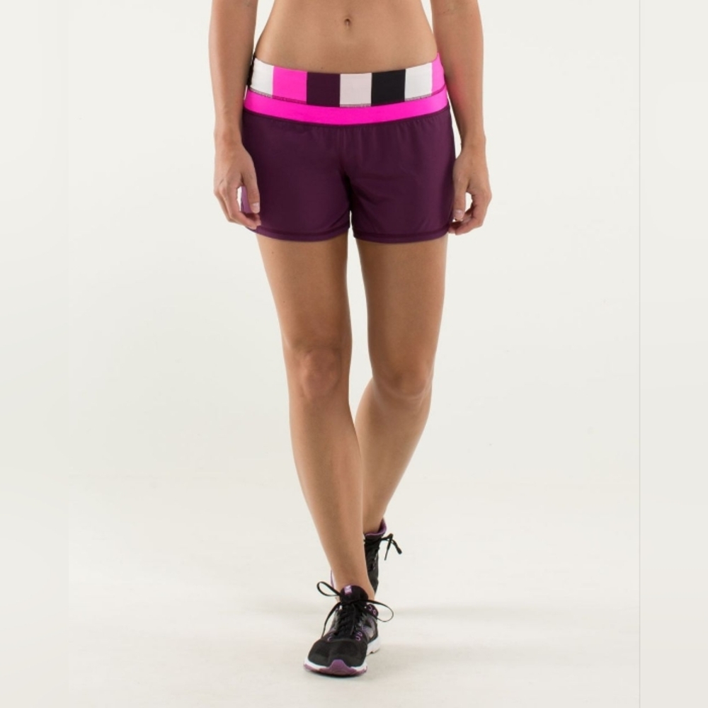 Lululemon Groovy Run Short Plum Raspberry Women's Athletic Shorts - Picture 2 of 9